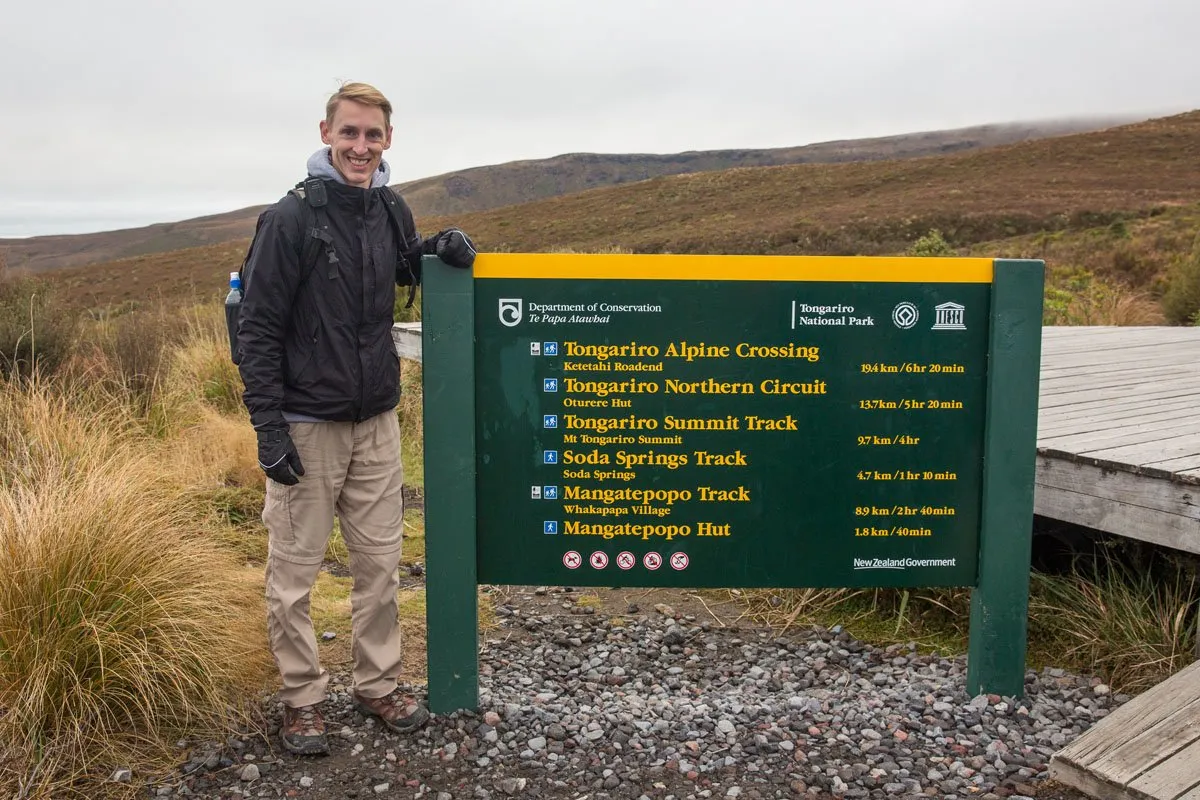 Tongariro Crossing Sign