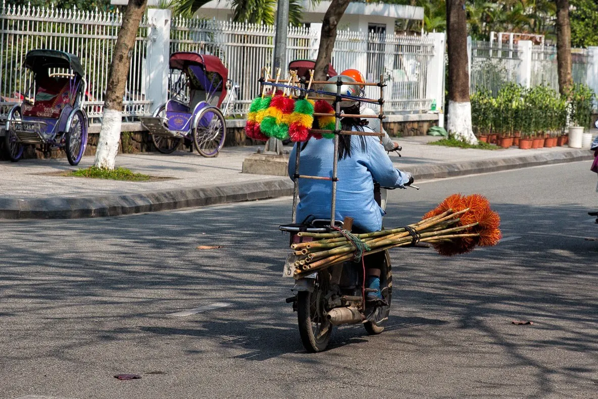 On a motorbike