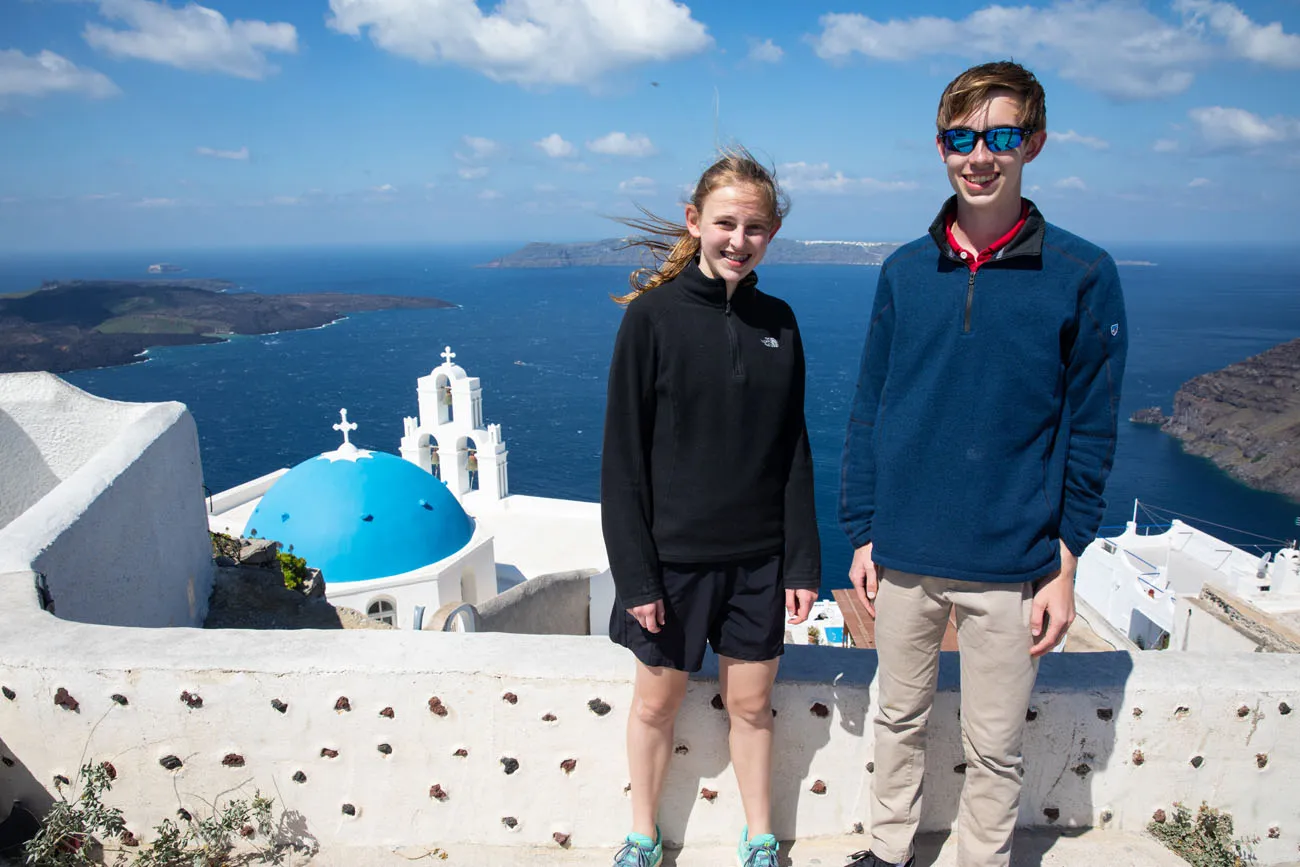 Tyler and Kara in Santorini