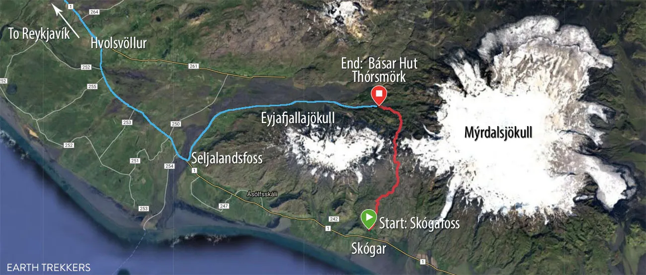 Fimmvorduhals Map