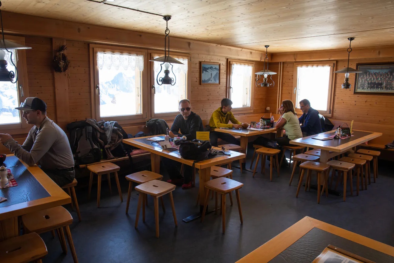 Inside Monchsjochhutte how to visit Jungfraujoch