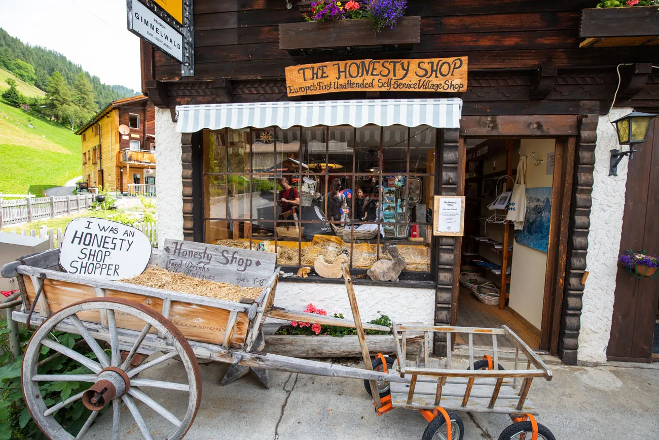 Honesty Shop Gimmelwald where to stay in Jungfrau