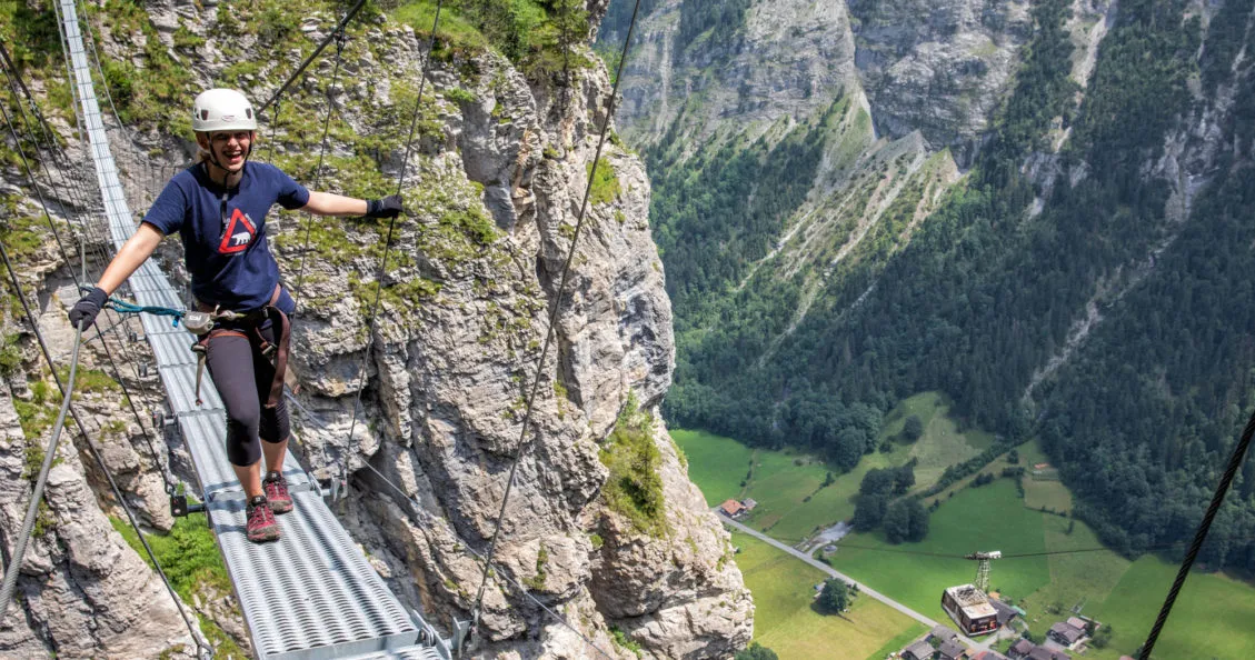 On the Murren Via Ferrata