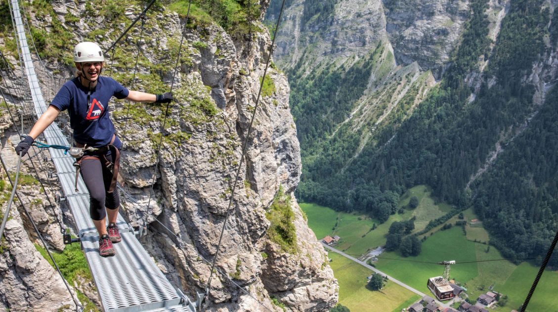 On the Murren Via Ferrata