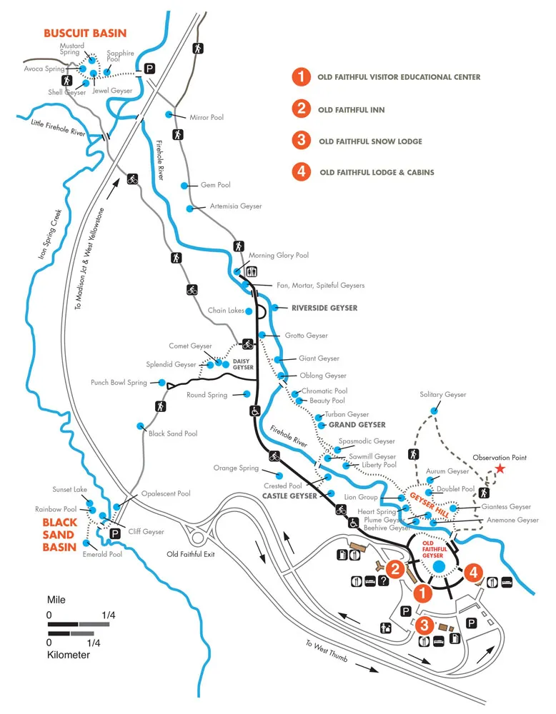 Upper Geyser Basin Map