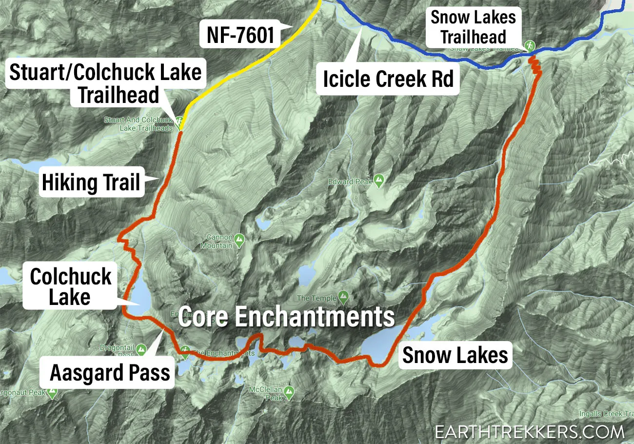 Enchantment Hiking Map