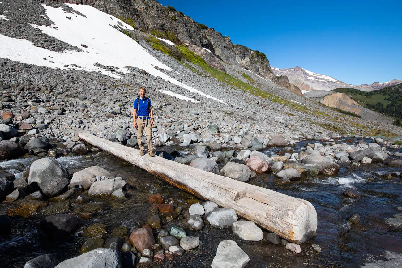 Log Bridge Mount Rainier