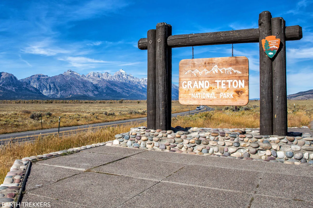 Grand Teton Sign one day in Grand Teton