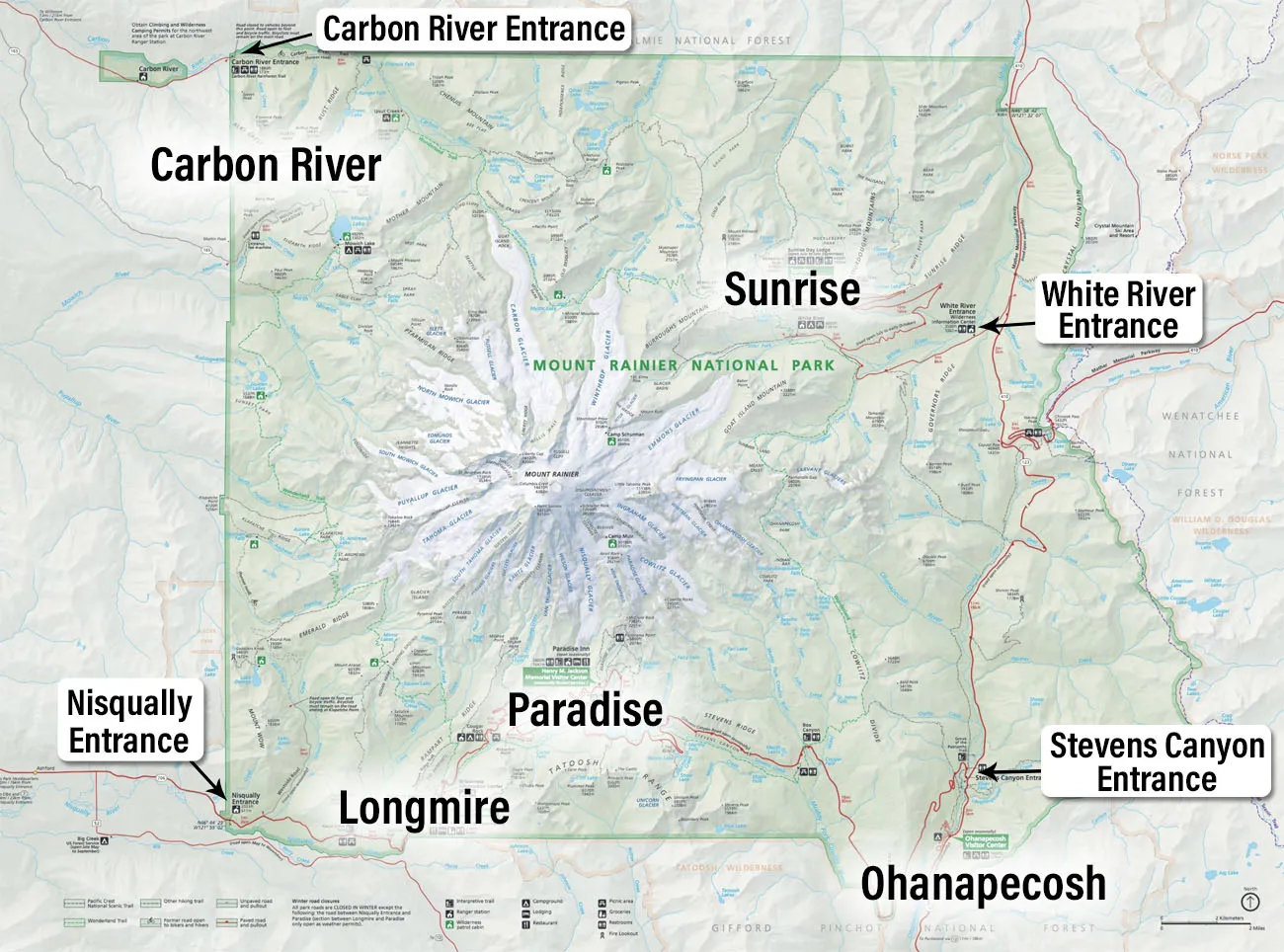 Map of Rainier NP