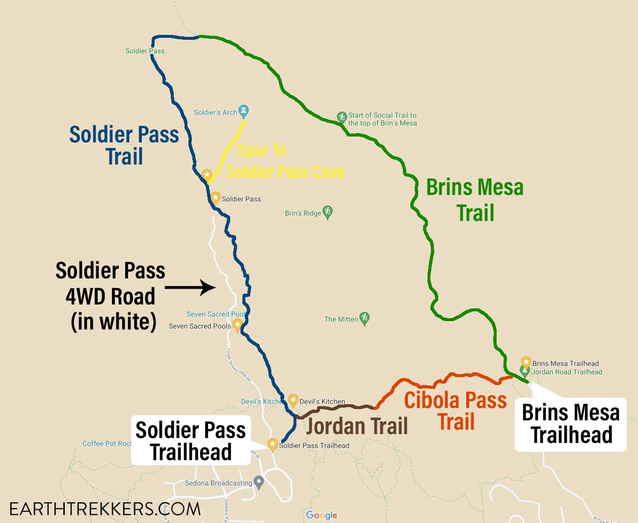 Brins Mesa Soldier Pass Loop Map