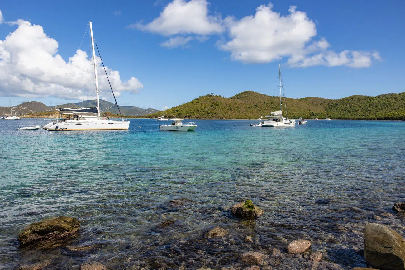 Boats in Waterlemon Bay best things to do in Virgin Islands National Park