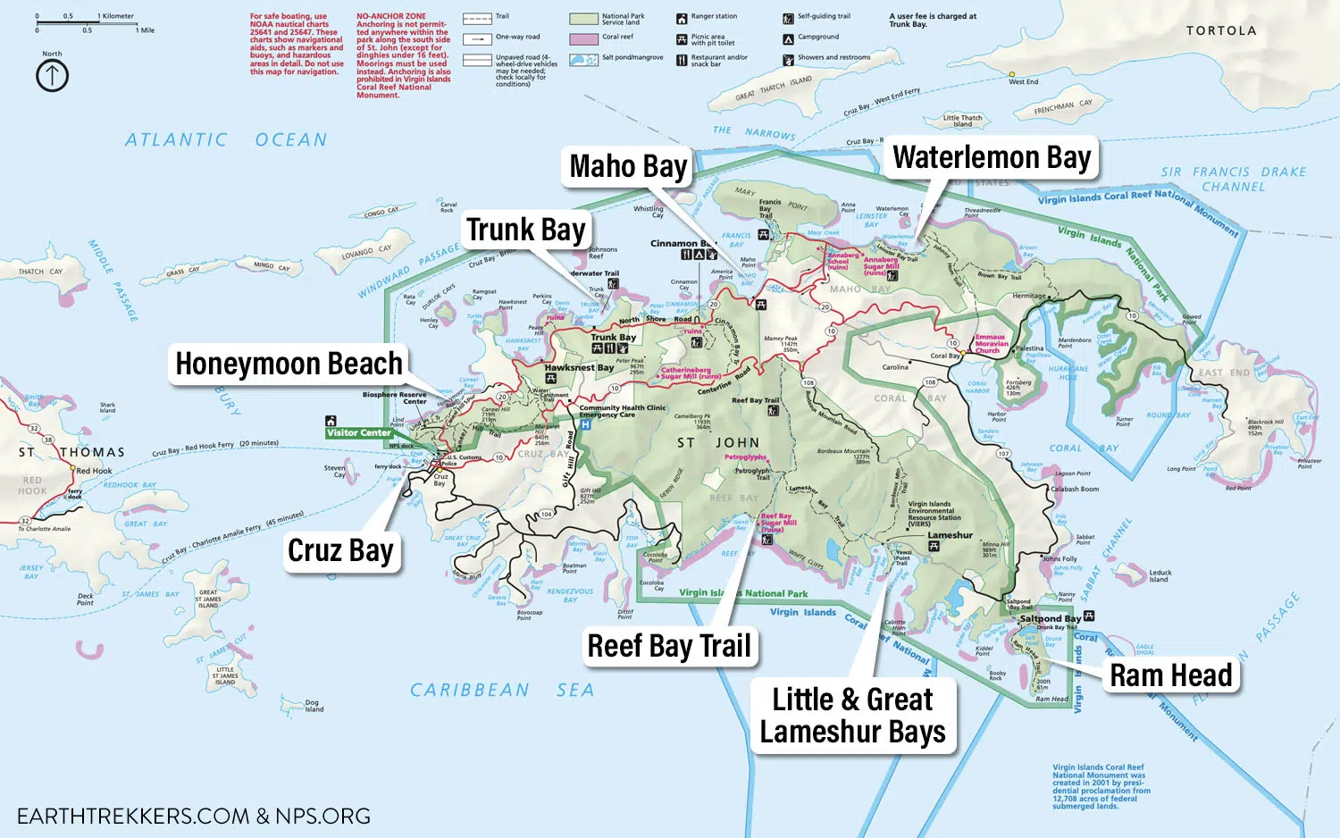 Virgin Islands NP Map