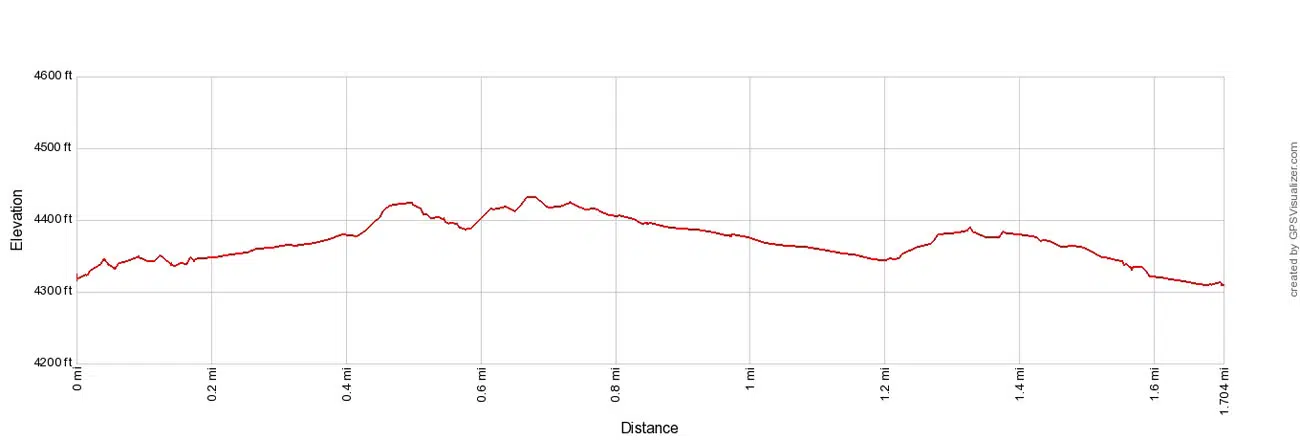 Skull Rock Trail Elevation Profile