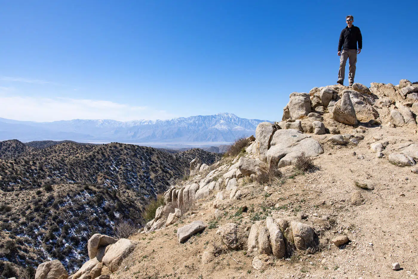 Tim on Warren Peak best hikes in Joshua Tree