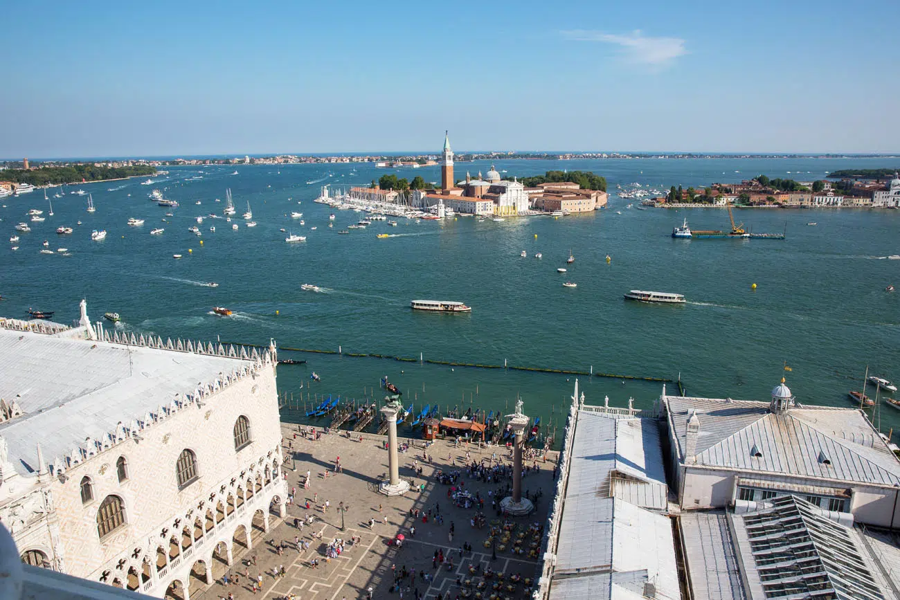 View from the Campanile one day in Venice itinerary