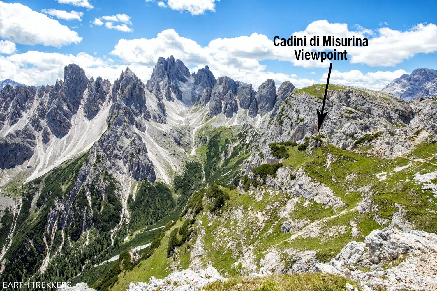 Cadini di Misurina Viewpoint Location