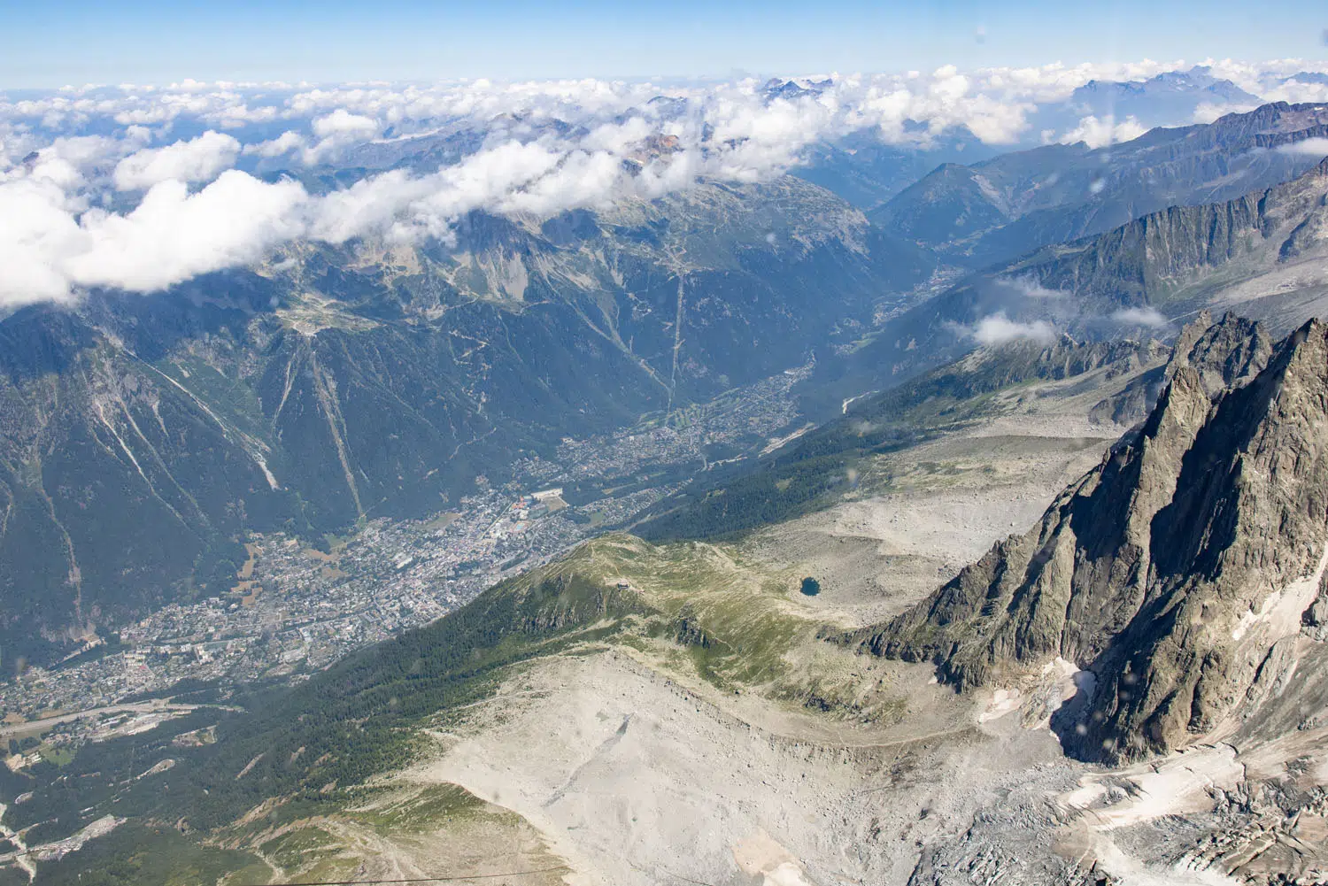 Chamonix from Aiguille du Midi