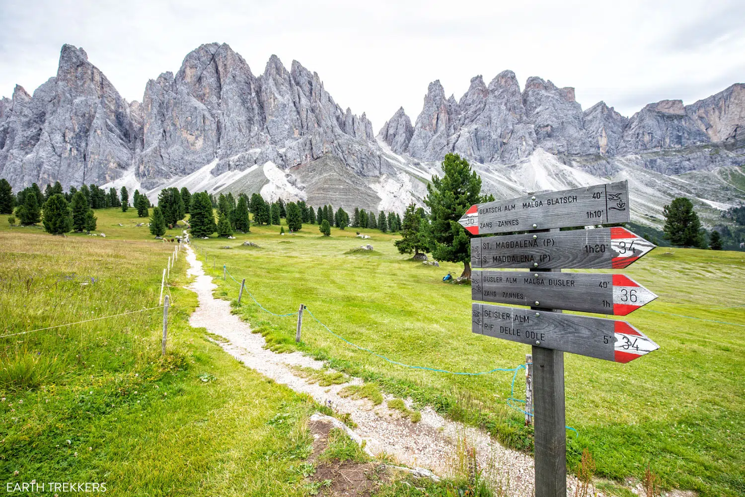 Geisler Alm Trail Sign