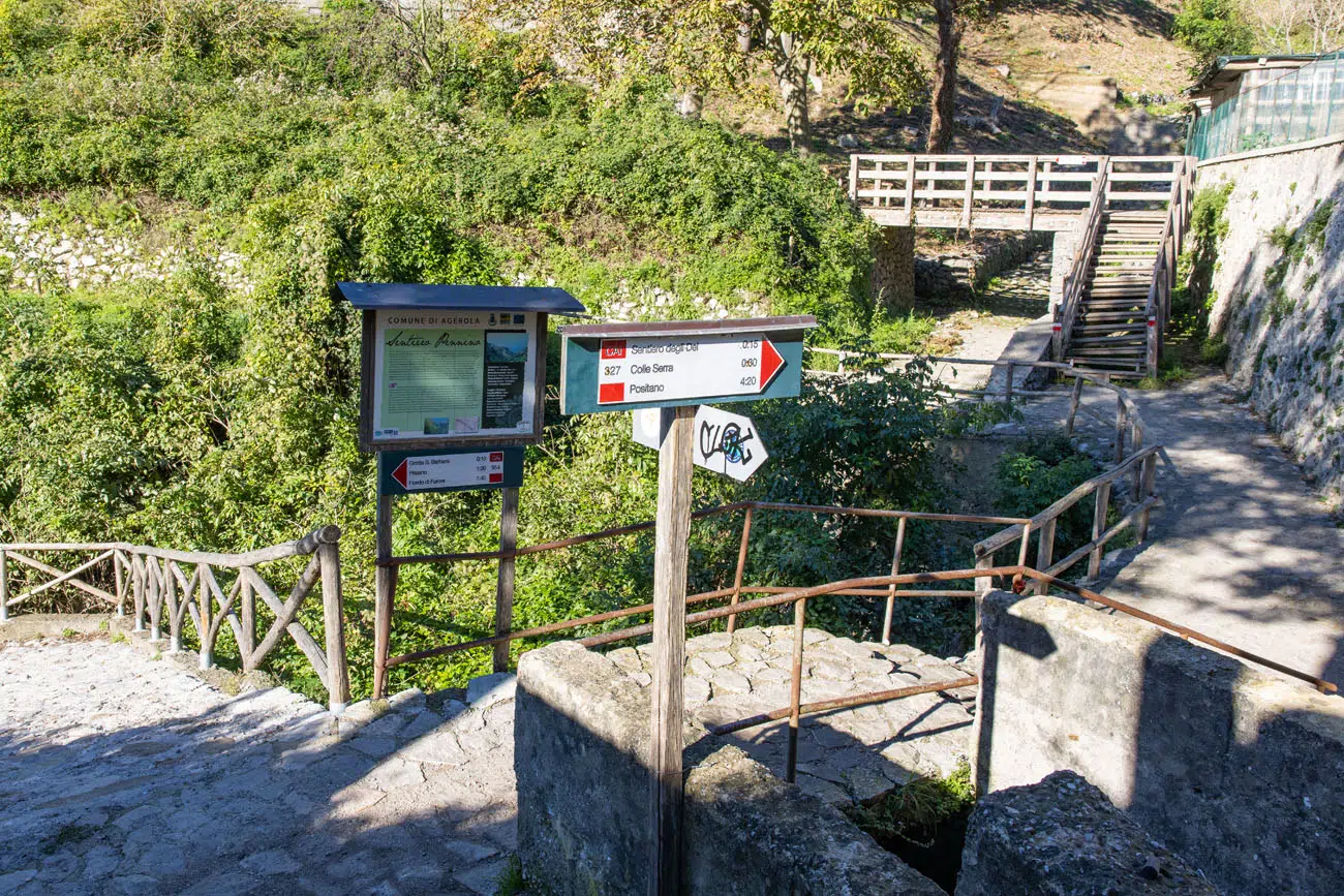 Path of the Gods Hiking Sign