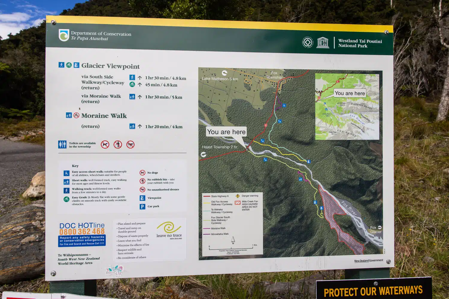 Fox Glacier Trail Sign