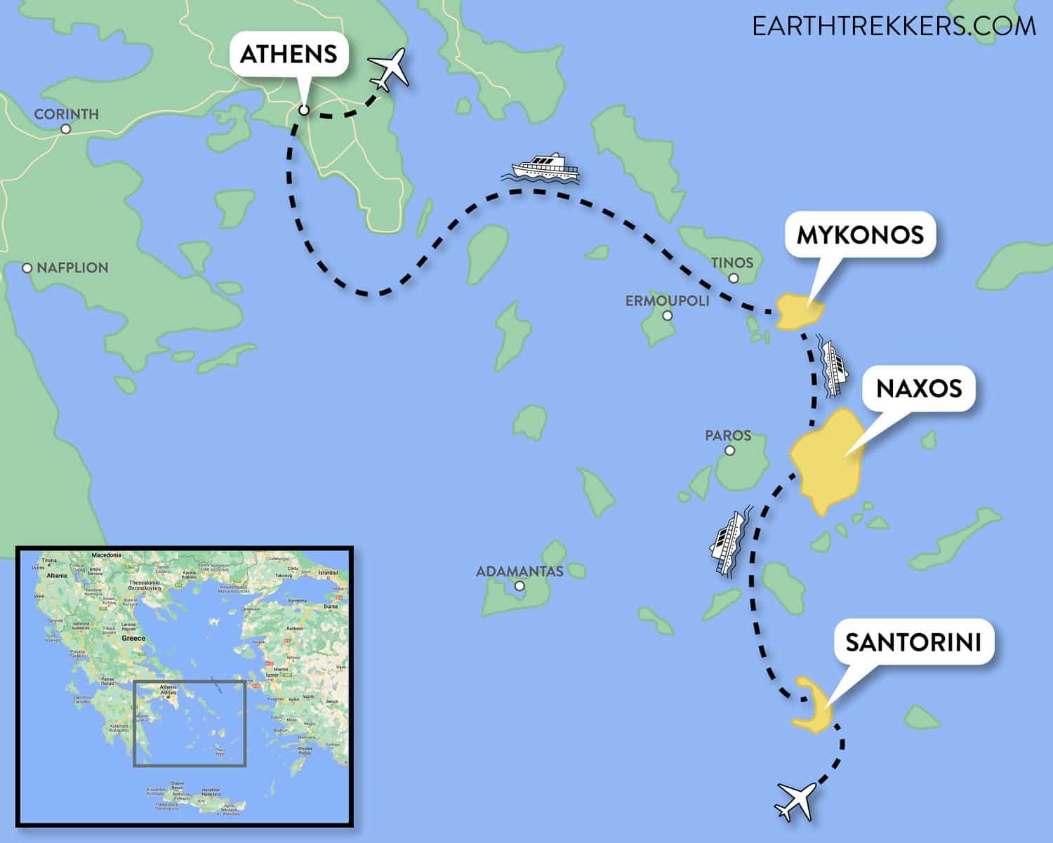 10 Day Greece Itinerary Map