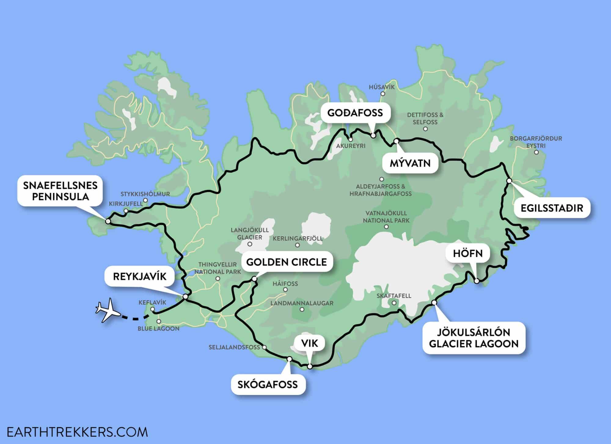 Iceland Ring Road Itinerary 7 To 10 Day Road Trip And Ebook Earth Trekkers