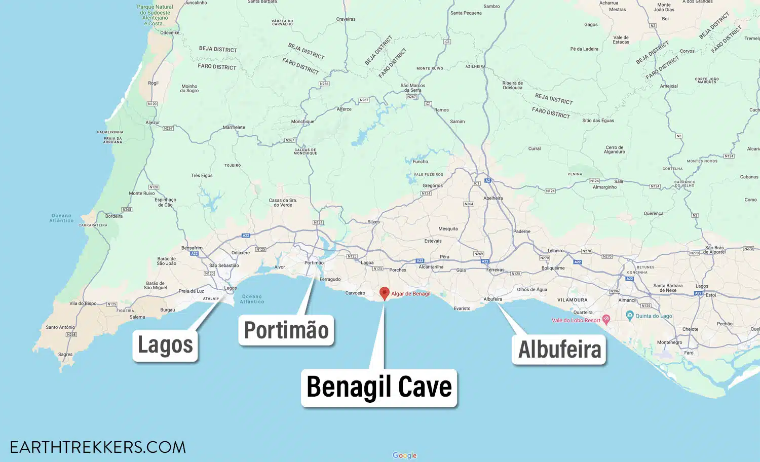 Benagil Cave Map