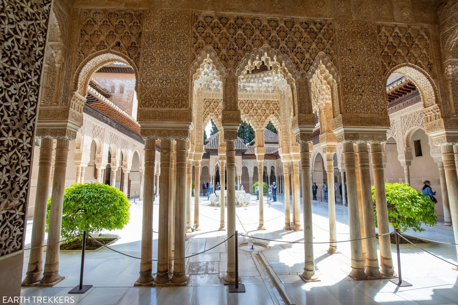 Court of the Lions Alhambra Granada | Popular tourist attractions in Europe