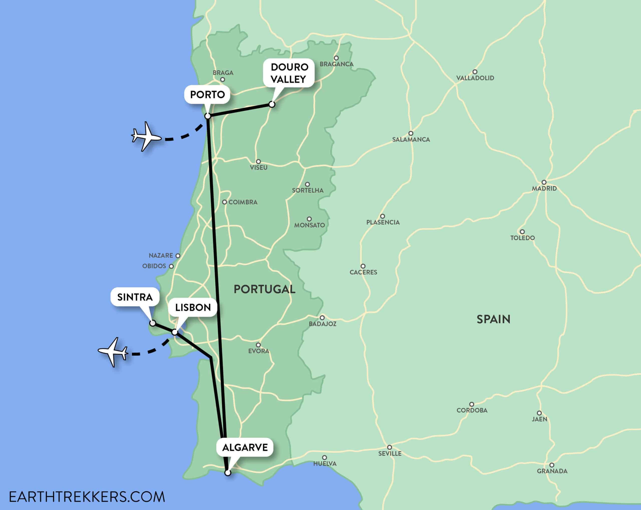 Portugal Itinerary Map