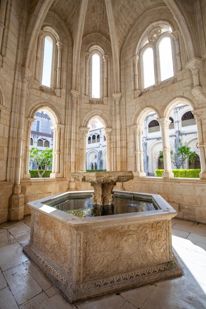 lcobaca Monastery Fountain in Cloister | Seven Wonders of Portugal