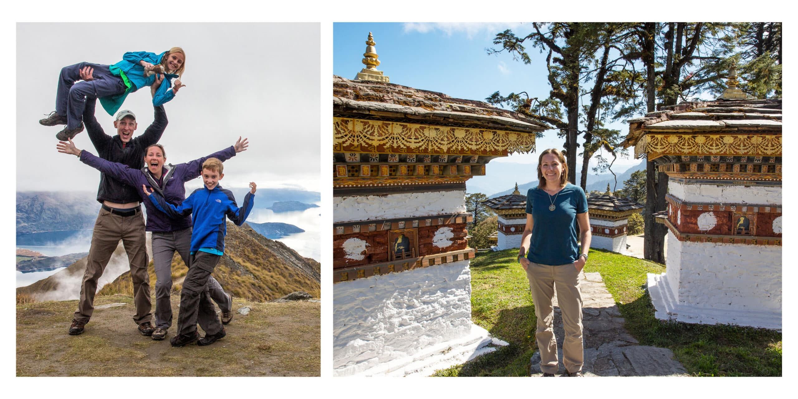 Photos of Julie and the Earth Trekkers in New Zealand and Bhutan