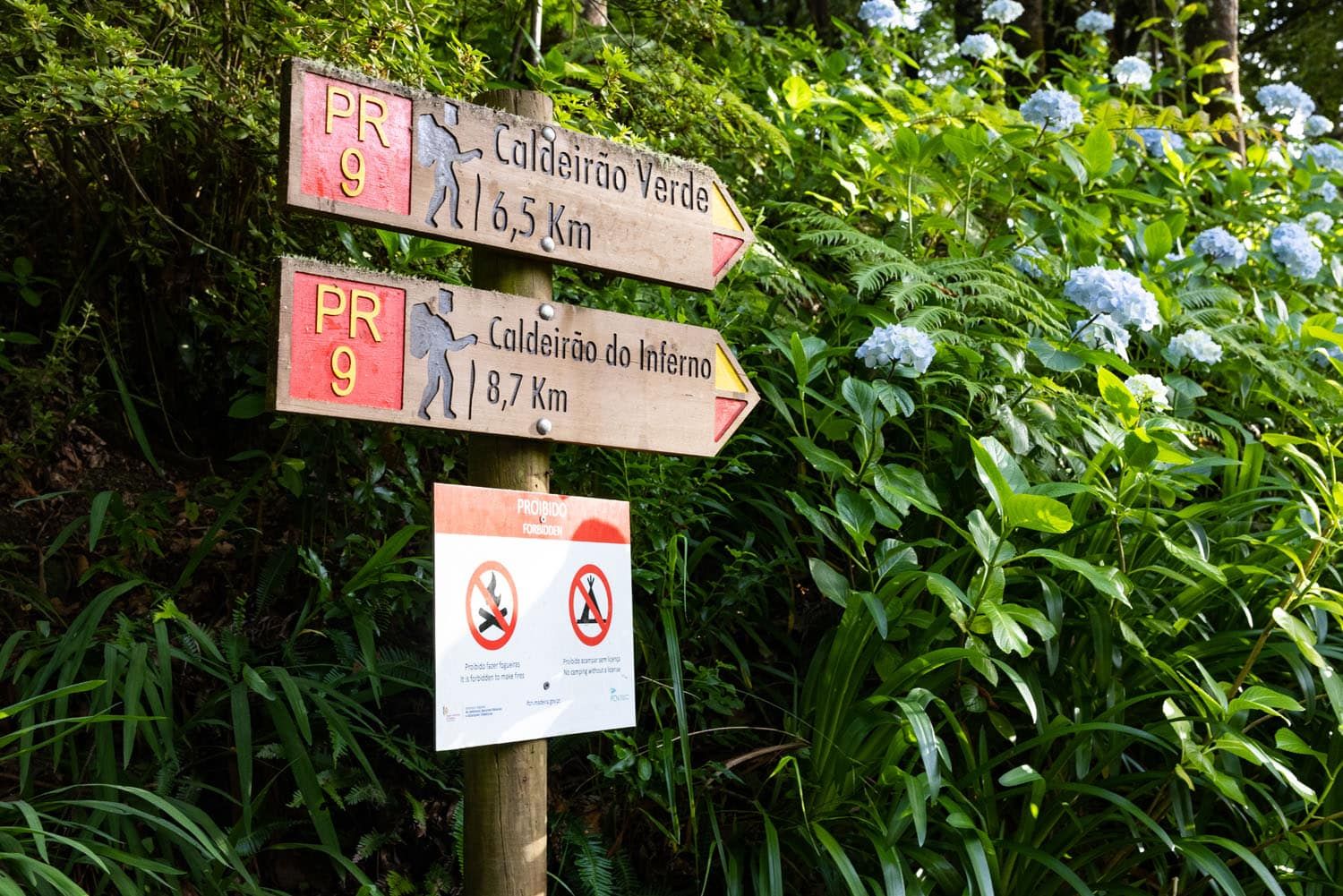 Levada do Caldeirão Verde Trail Sign