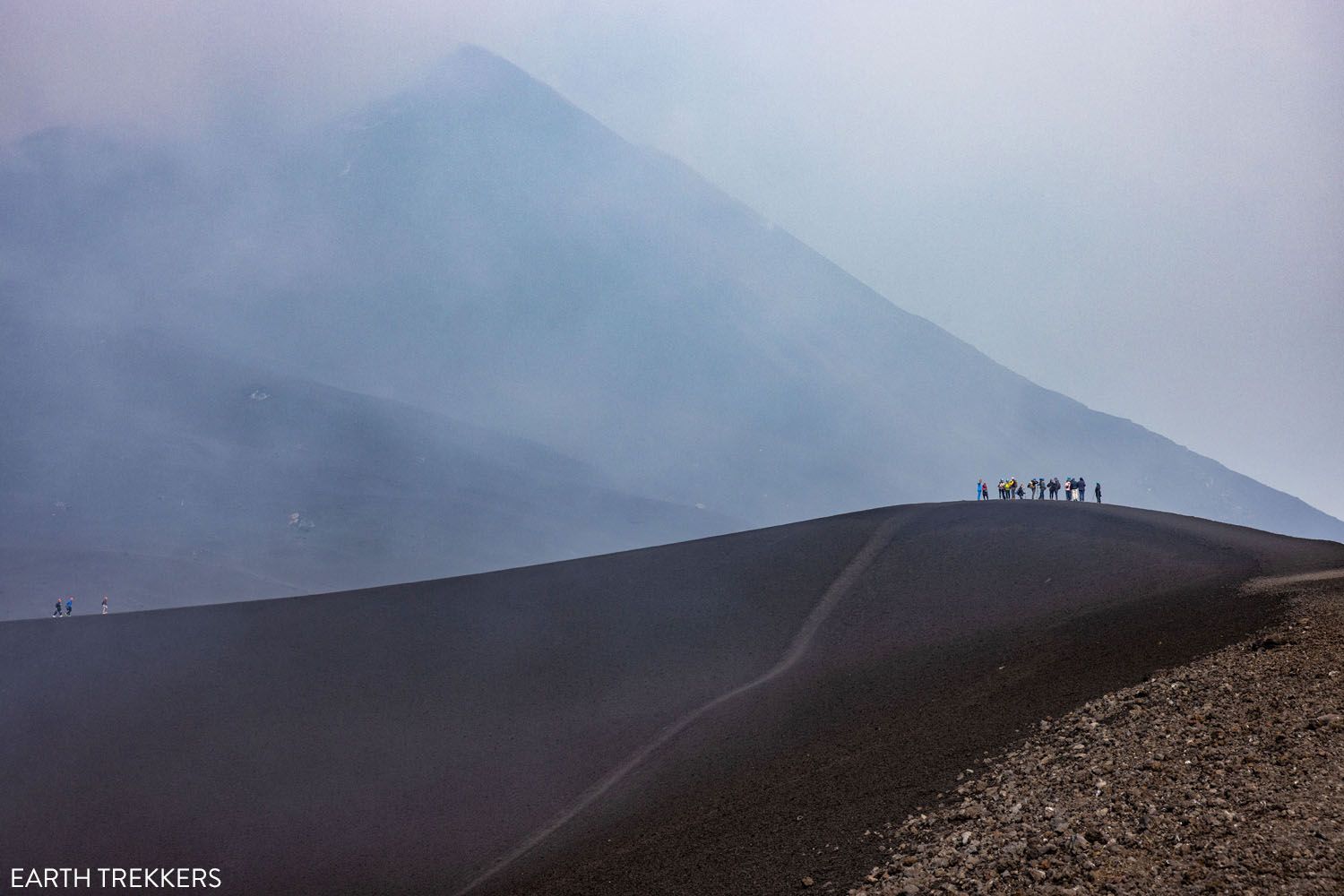 Hikers on Mount Etna