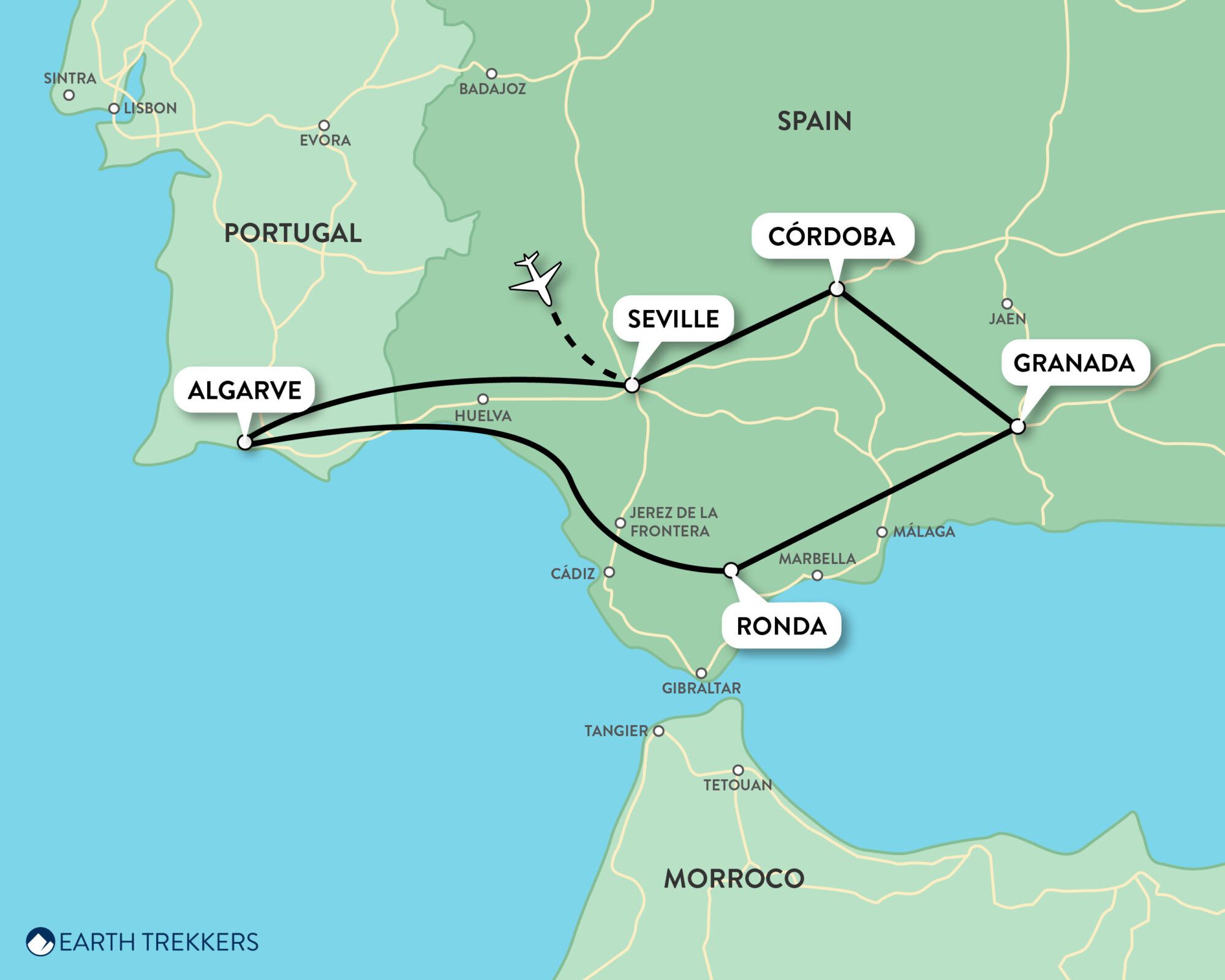 Southern Spain and Portugal Map