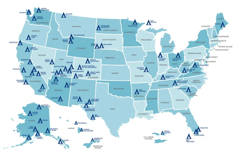 US National Park Map